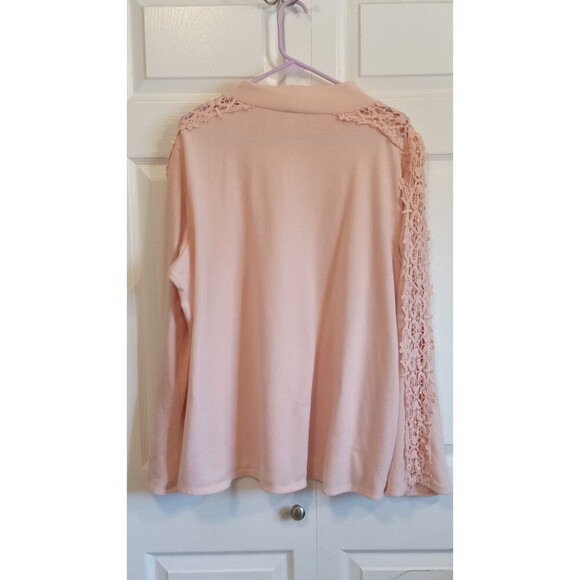 Cato Peach mock neck open lace should‎ and sleeve long sleeve - Picture 2 of 6
